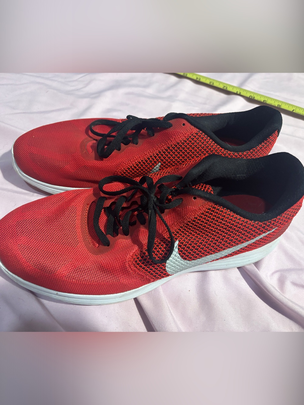 Nike Revolution 3 Red Mesh Running Shoes with Black Trim